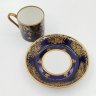 Купить Пара кофейная с цветочным декором, форма "Литрон", фарфор, крытье кобальтом, золочение, Reichenbach (Райхенбах), ГДР, 1980-1990 гг.