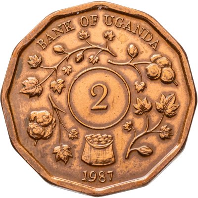 купить Уганда 2 шиллинга (shillings) 1987