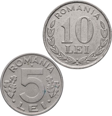 купить Румыния набор 5 и 10 леев 1995
