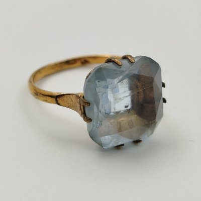 купить Кольцо со вставкой голубого цвета, металл, стекло, Европа, 1940-1960 гг.