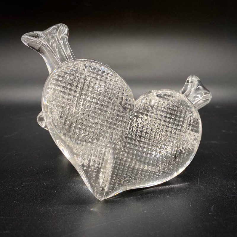 Статуэтка "Птички на сердце", хрусталь, гутная техника, Россия, 2000 ...