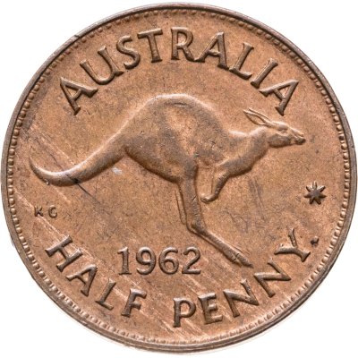 купить Австралия 1/2 пенни (penny) 1962