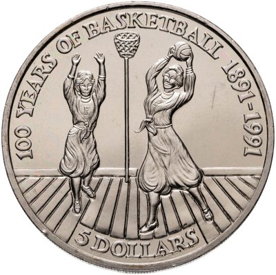 купить Ниуэ 5 долларов (dollars) 1991 "100 лет баскетболу"