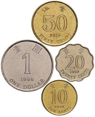купить Гонконг набор монет 1997-2015 (4 штуки)