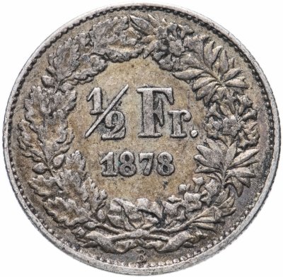 купить Швейцария 1/2 франка (franc) 1878