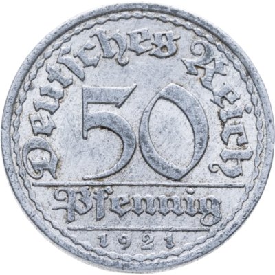 купить Германия (Веймарская республика) 50 пфеннигов 1921 "А"