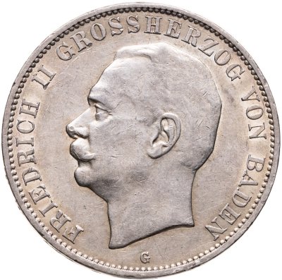 купить Германская империя, Баден 5 марок (mark) 1913 G