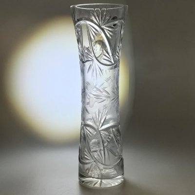 купить Ваза для цветов с резным растительным декором, стекло, резьба, матирование, Первомайский стекольный завод, Российская Федерация, 1990-2015 гг.