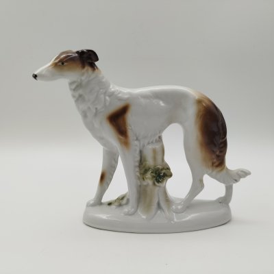 купить Статуэтка "Борзая", фарфор, роспись, Fasold & Stauch Bock Wallendorf, Германия, 1950-1972 гг.