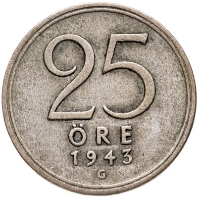 купить Швеция 25 эре (ore) 1943