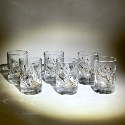 купить Набор из 6-ти стопок, украшенных растительным декором, стекло, золочение, Российская Федерация, 2000-2010 гг.