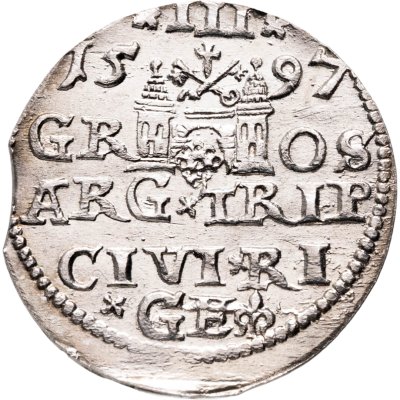 купить Речь Посполитая, Ливония 3 гроша 1597 Сигизмунд III