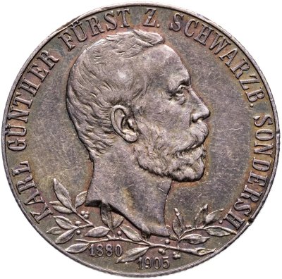 купить Германская Империя, Шварцбург-Зондерсгаузен 2 марки (mark) 1905 "25 лет правления Карла Гюнтера"