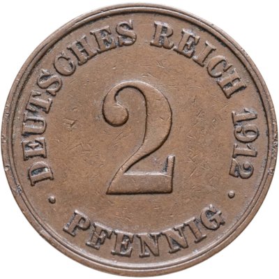 купить Германия 2 пфеннига (pfennig) 1912 J знак монетного двора: "J" - Гамбург