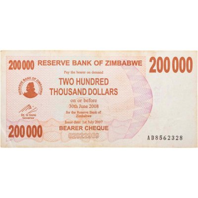 купить Зимбабве 200000 долларов 2008 год