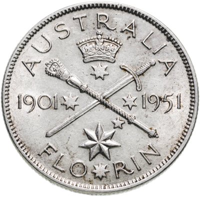 купить Австралия 1 флорин 1951 "50-летие Австралийского Союза"