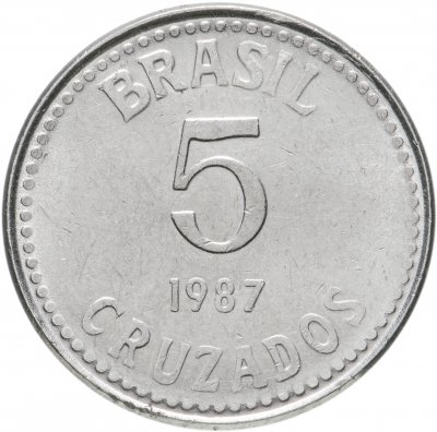 купить Бразилия 5 крузадо 1987