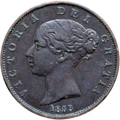 купить Великобритания 1/2 пенни (penny) 1853