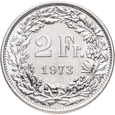 купить Швейцария 2 франка (francs) 1973