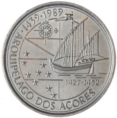 купить Португалия 100 эскудо (escudos) 1989 "Золотой век открытий - Открытие Азорских островов"