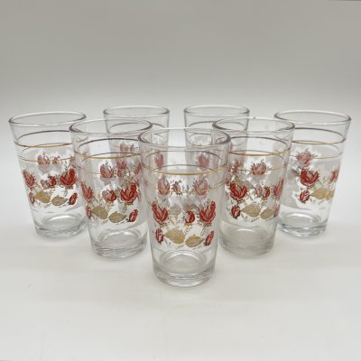 купить Набор из 7-ми небольших стаканов (стопок), украшенных цветочным декором, стекло, деколь, золочение, Cerve, Италия, 2000-2010 гг.