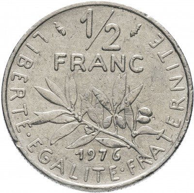 купить Франция 1/2 франка 1976