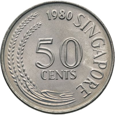 купить Сингапур 50 центов (cents) 1980 крылатка-зебра