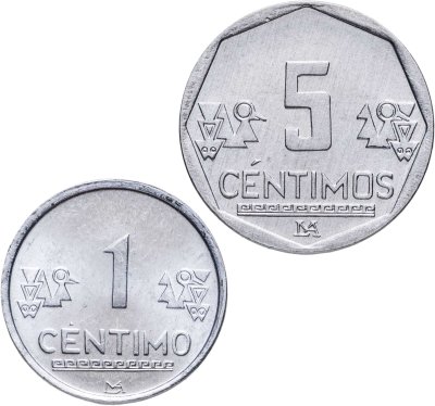 купить Перу набор 1 и 5 сентимо (centimo) 2008-2013