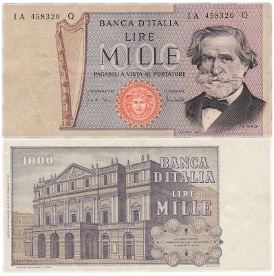 купить Италия 1000 лир 1969 года
