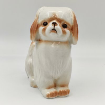 купить Статуэтка "Пекинес" (бело-рыжий), фарфор, аэрография, роспись, Ленинградский фарфоровый завод (ЛФЗ), СССР, 1970-1986 гг.