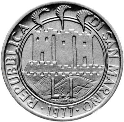 купить Сан-Марино 1 лира 1977 "Экология"