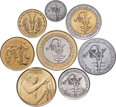 купить Западная Африка (ВСЕАО) набор из 8 монет 1960-2013, случайный год