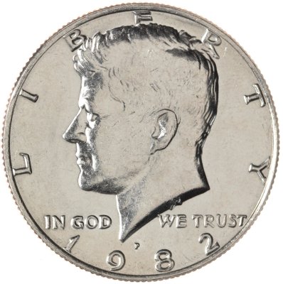 купить США 50 центов (1/2 доллара, half dollar) 1982 P Kennedy Half Dollar (Кеннеди) знак монетного двора "P" - Филадельфия