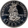Купить США 50 центов (1/2 доллара, half dollar) 1989 "200 лет Конгрессу США"