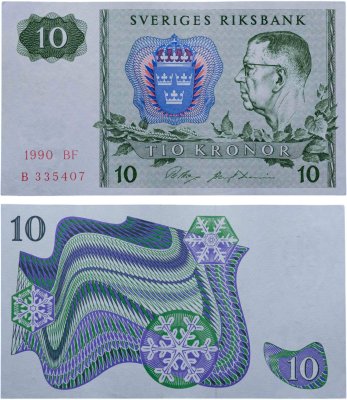 купить Швеция 10 крон 1990