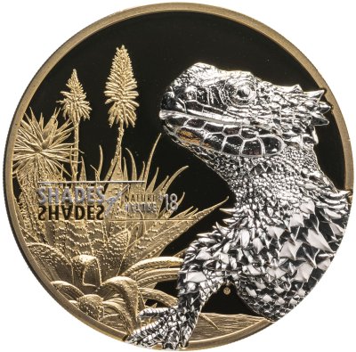 купить Острова Кука 5 долларов 2018 "Оттенки природы - Ящерица-поясохвост", в футляре с сертификатом