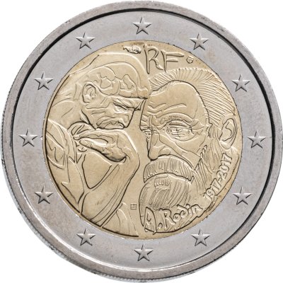 купить Франция 2 евро (euro) 2017 100 лет со дня смерти Огюста Родена