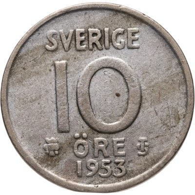 купить Швеция 10 эре (ore) 1953
