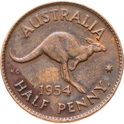 купить Австралия 1/2 пенни (penny) 1954