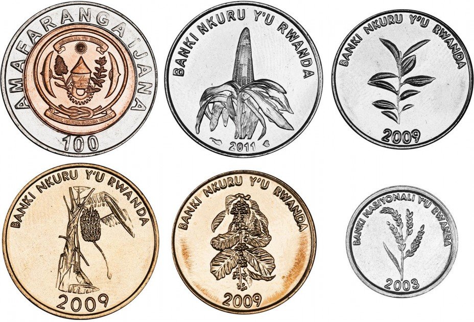 купить Руанда набор монет 2003-2011 (6 штук)