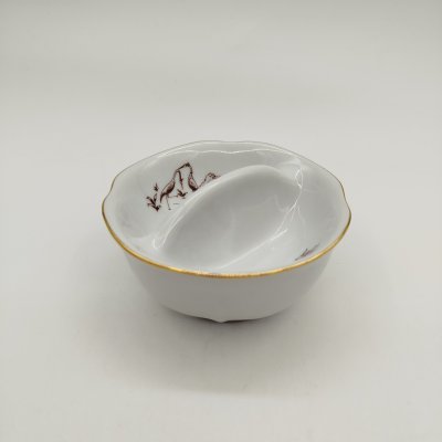 купить Солонка двухсекционная, фарфор, деколь, золочение, Европа, 1950-1970 гг.