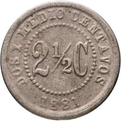 купить Колумбия 2 1/2 сентаво 1881