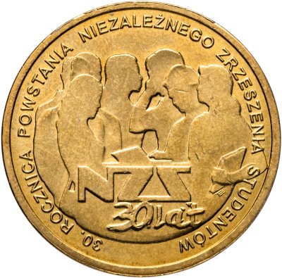 купить Польша 2 злотых 2011 "30 лет Независимому Студенческому Союзу (NZS)"