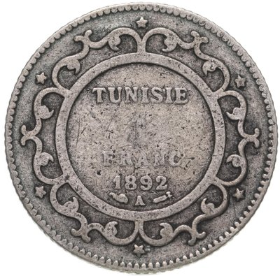 купить Французский Тунис 1 франк (franc) 1891-1928, случайный год