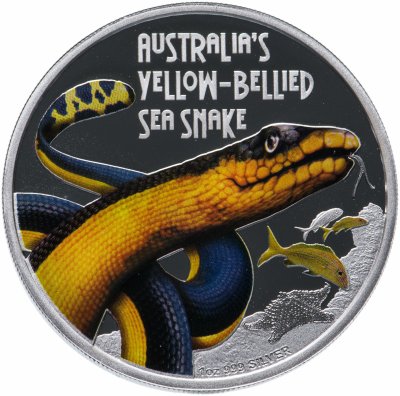 купить Тувалу 1 доллар 2013 "Смертельно опасные - змея двухцветная пеламида"