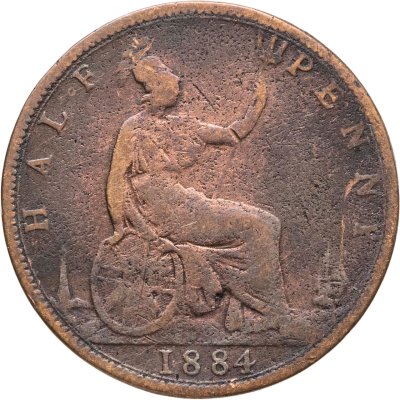купить Великобритания 1/2 пенни (penny) 1884