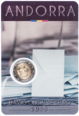 купить Андорра 2 евро 2015 30 лет принятия закона о совершеннолетии