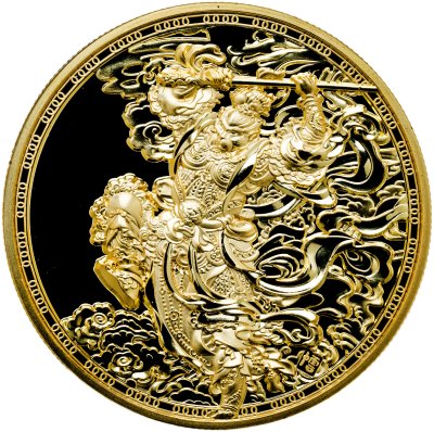 купить Камерун 1000 франков 2024 "Облачное путешествие Король обезьян позолота", в футляре, с сертификатом