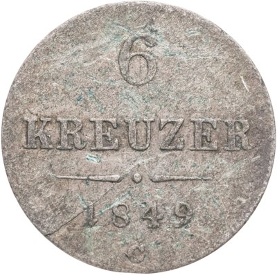купить Австрия 6 крейцеров (kreuzer) 1849, знак монетного двора "C" - Прага
