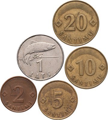 купить Латвия набор 5 монет 1992-2008